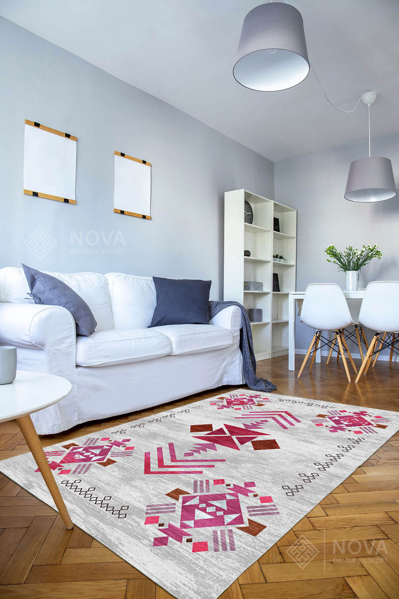 Eva Bambu Dokuma AN0034 Yumuşak Dokuma Taban Renkli Salon Yatak Odası Halısı