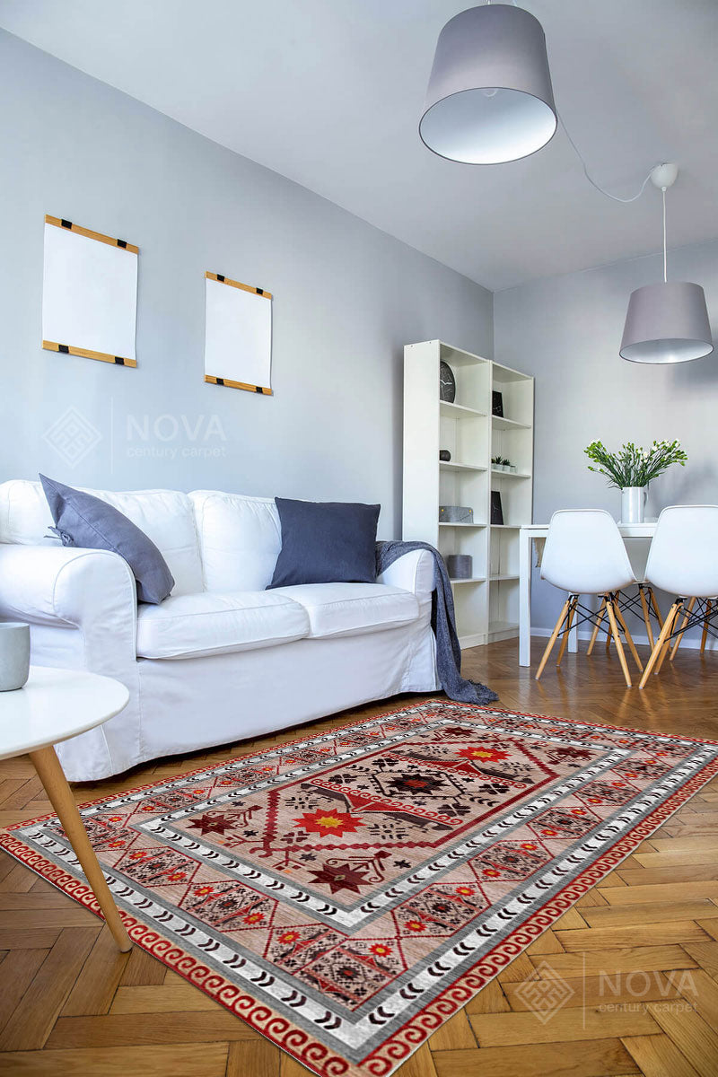 Eva Bambu Dokuma AN0035 Yumuşak Dokuma Taban Renkli Salon Yatak Odası Halısı