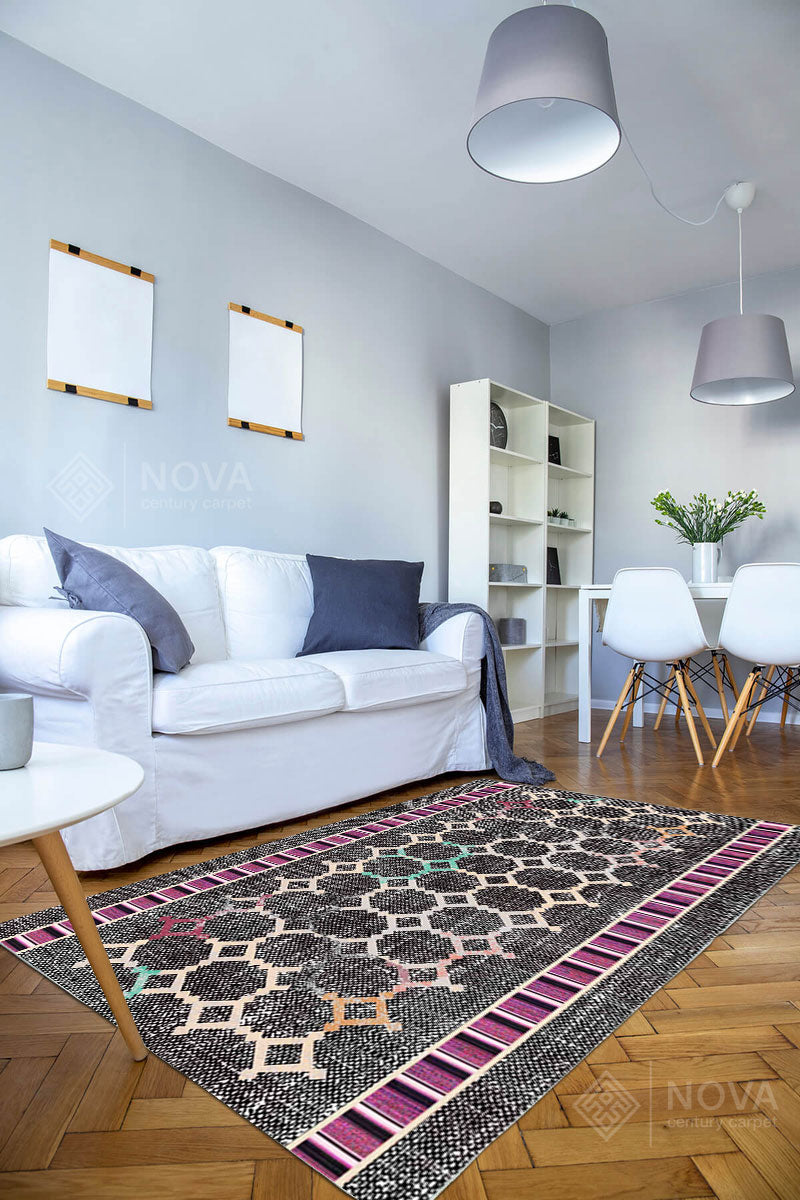 Eva Bambu Dokuma AN0037 Yumuşak Dokuma Taban Renkli Salon Yatak Odası Halısı