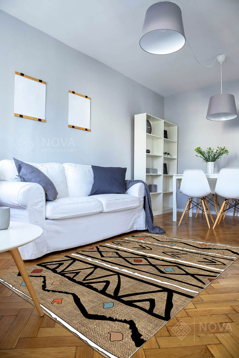 Eva Bambu Dokuma AN0041 Yumuşak Dokuma Taban Renkli Salon Yatak Odası Halısı