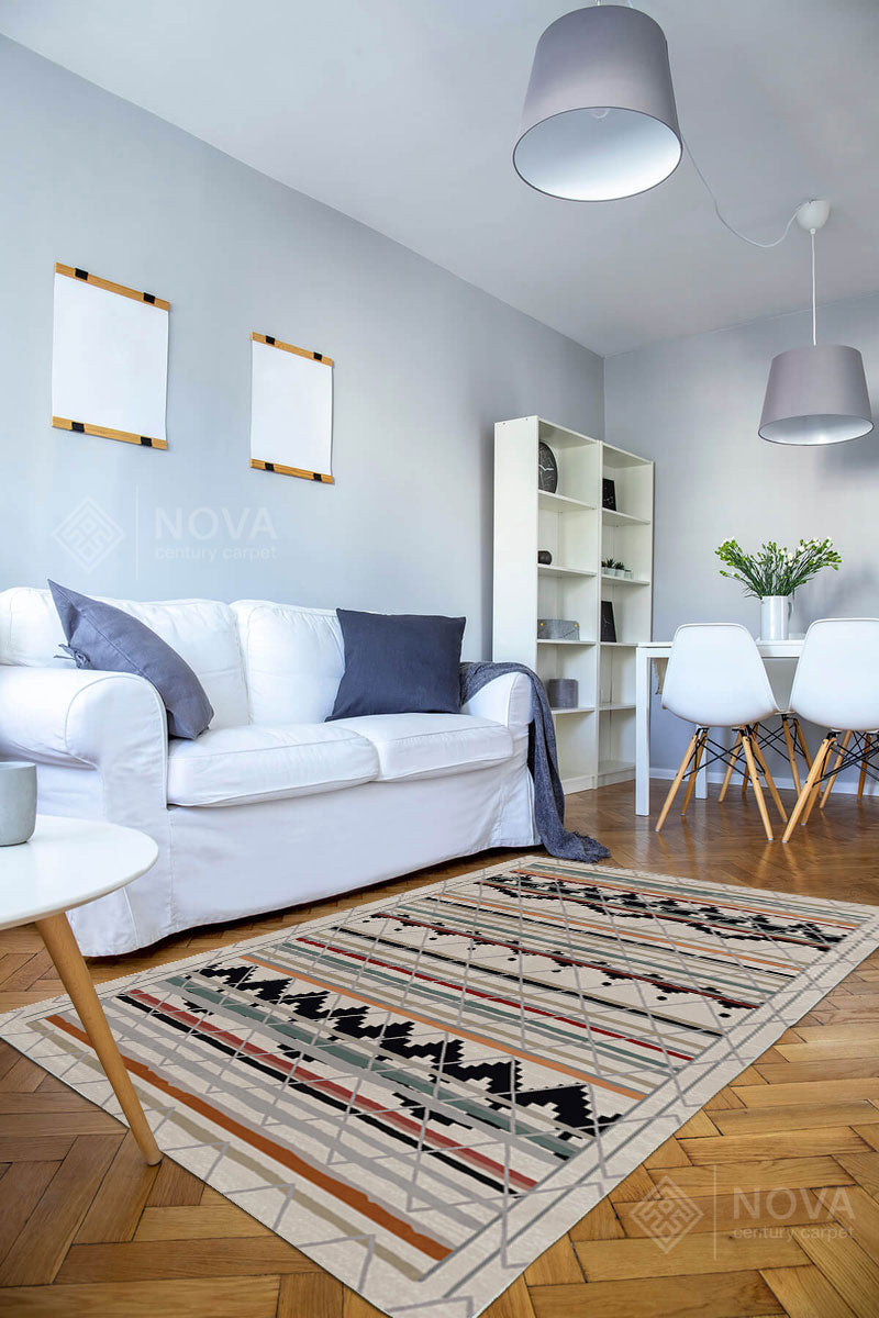 Eva Bambu Dokuma AN0046 Yumuşak Dokuma Taban Renkli Salon Yatak Odası Halısı
