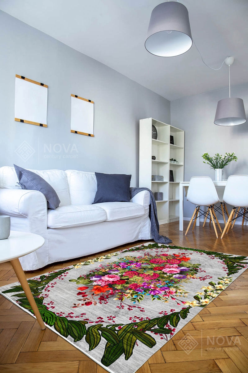 Eva Bambu Dokuma AN0050 Yumuşak Dokuma Taban Renkli Salon Yatak Odası Halısı