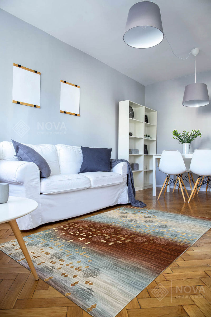 Eva Bambu Dokuma AN0054 Yumuşak Dokuma Taban Renkli Salon Yatak Odası Halısı