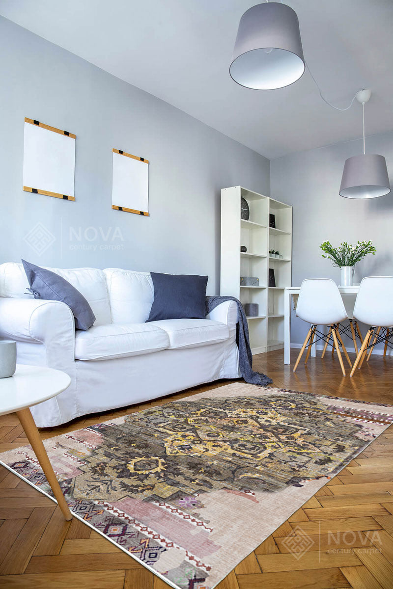 Eva Bambu Dokuma AN0200 Yumuşak Dokuma Taban Renkli Salon Yatak Odası Halısı