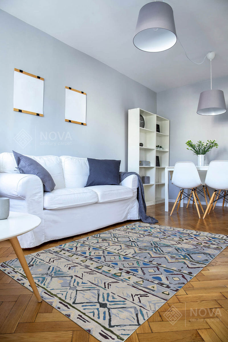 Eva Bambu Dokuma AN0205 Yumuşak Dokuma Taban Renkli Salon Yatak Odası Halısı
