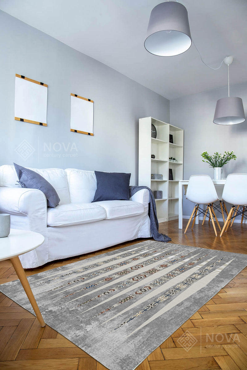 Eva Bambu Dokuma AN0206 Yumuşak Dokuma Taban Renkli Salon Yatak Odası Halısı