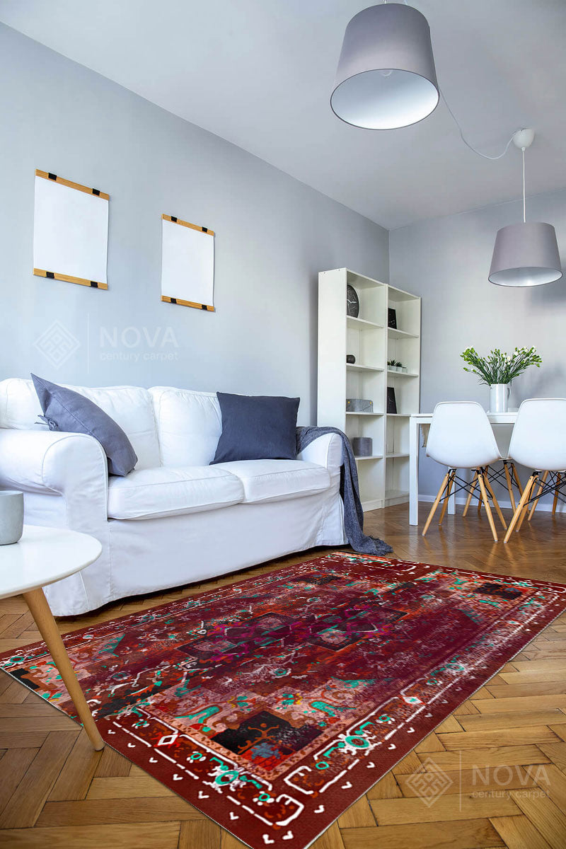 Eva Bambu Dokuma AN0230 Yumuşak Dokuma Taban Renkli Salon Yatak Odası Halısı